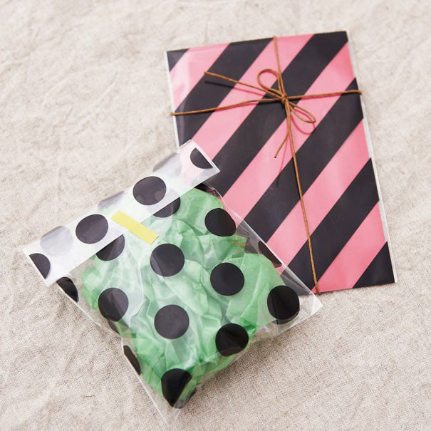 水縞クリアバッグ ブラック 縞々