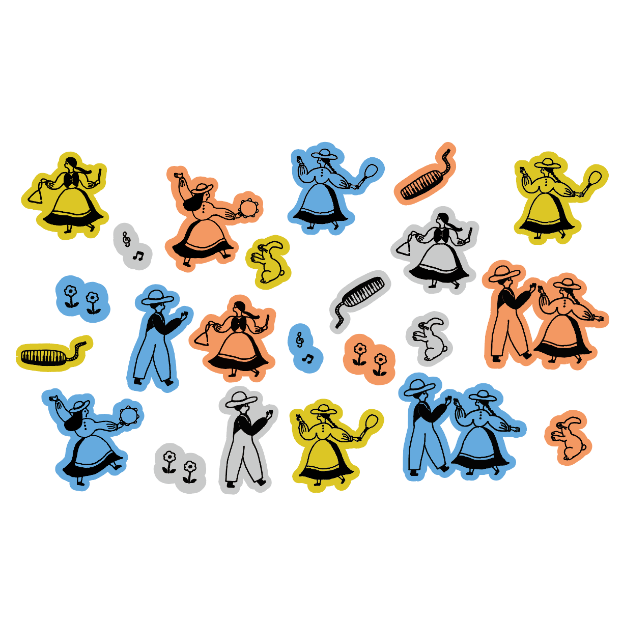 ネクタイ×水縞 フレークシール おどろうよ!