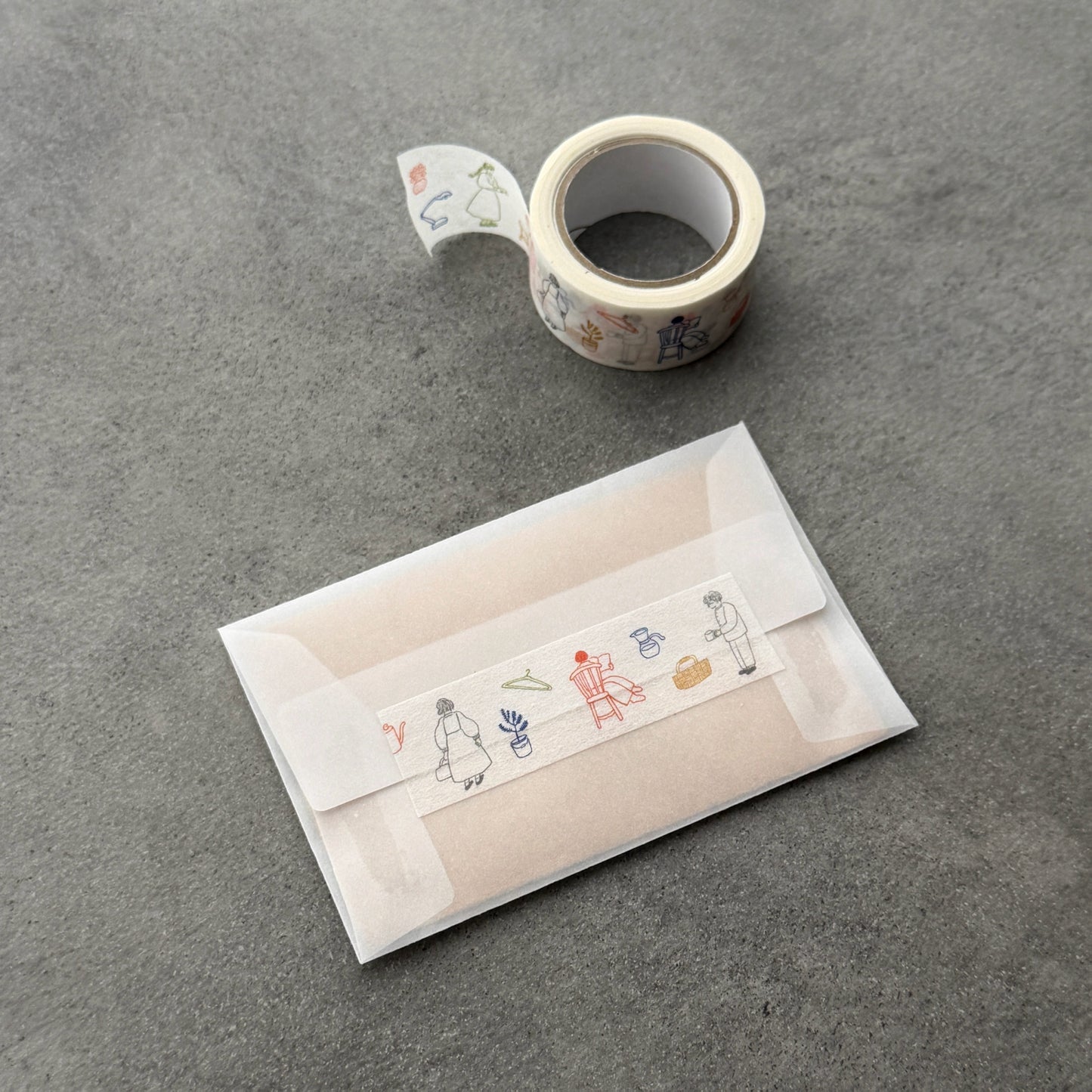 トビマツショウイチロウ×水縞 マスキングテープ 暮らしの絵柄
