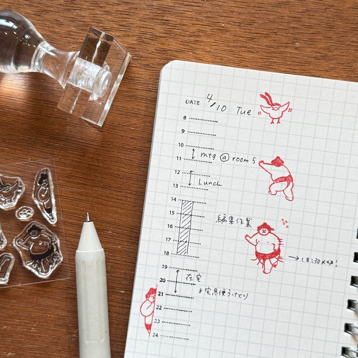 Ohagiyama × mizushima JIZAI Clear Stamps LOG Techo Moriate-tai Ohagiyama