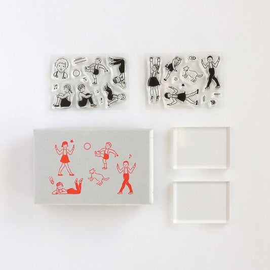 Masuko Eri x mizushima JIZAI Clear Stamp BOX Motif set Children