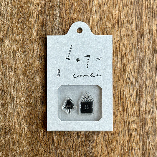JIZAI Clear Stamp COMBI House and Tree