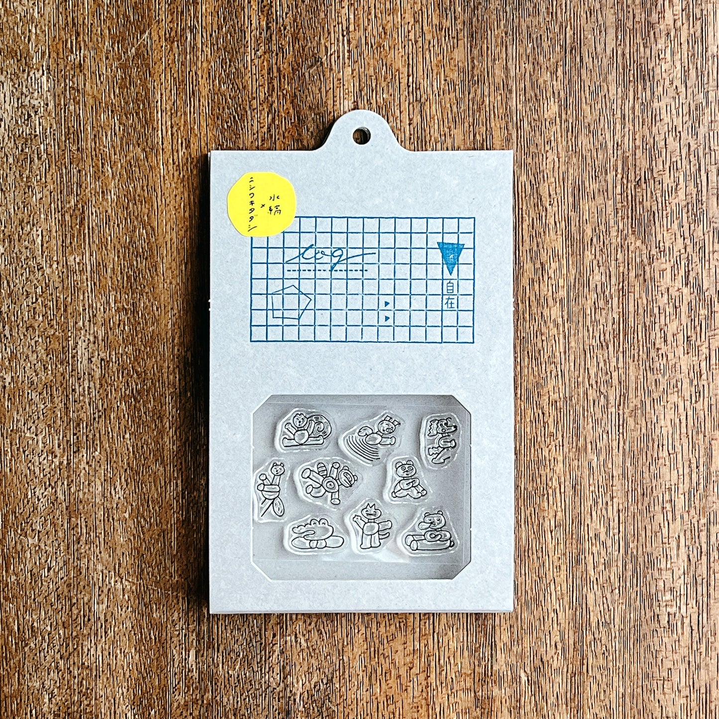 Tadashi Nishiwaki × mizushima JIZAI Clear Stamp LOG Techo Mori-age Tai Animals