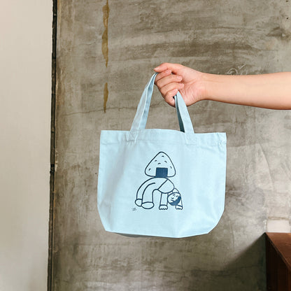 Tadashi Nishiwaki × mizushima Lunch Tote Bag People and Food ONIGIRI