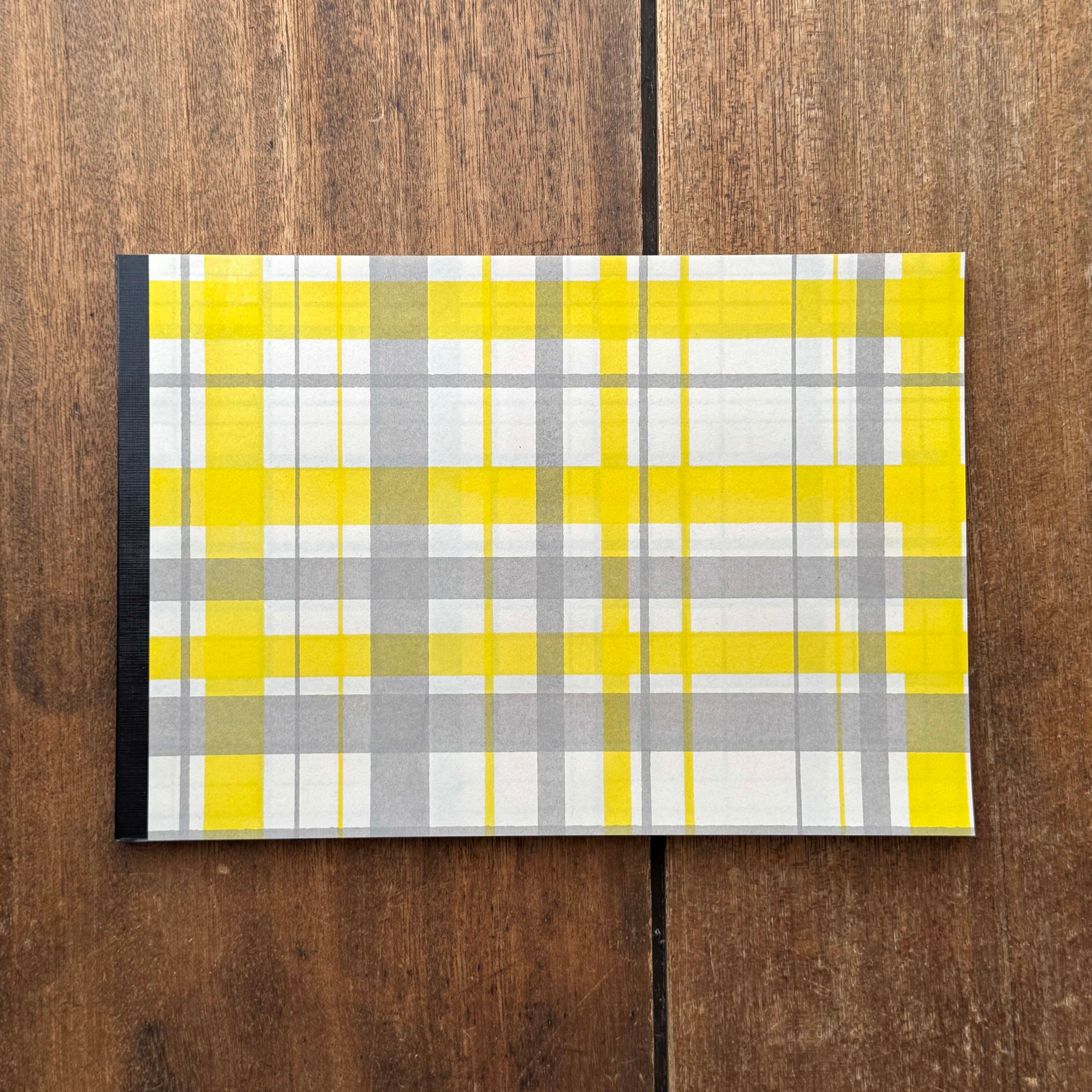 スモック　ブロックチェック◇グレー×イエロー◇　重ねドット オンライン限定】イロイロレポートパッド 全柄 チェック – 水縞