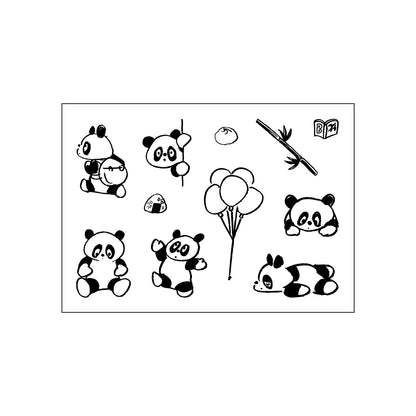 Chanky Matsumoto × mizushima JIZAI Clear Stamp LOG Techo Moriage-tai Panda Diary