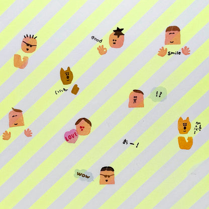iwahanko.×水縞 自在ハンコ ボックス 図案セット かお