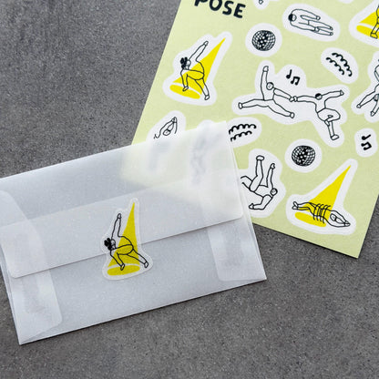 iwahanko.× mizushima Tracing Paper Sticker Pose