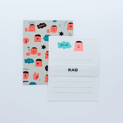 iwahanko.× mizushima Small Letter Writing set Face