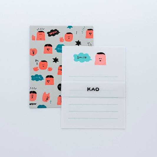 iwahanko.× mizushima Small Letter Writing set Face
