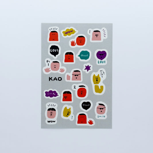 iwahanko.× mizushima Tracing Paper Sticker Face