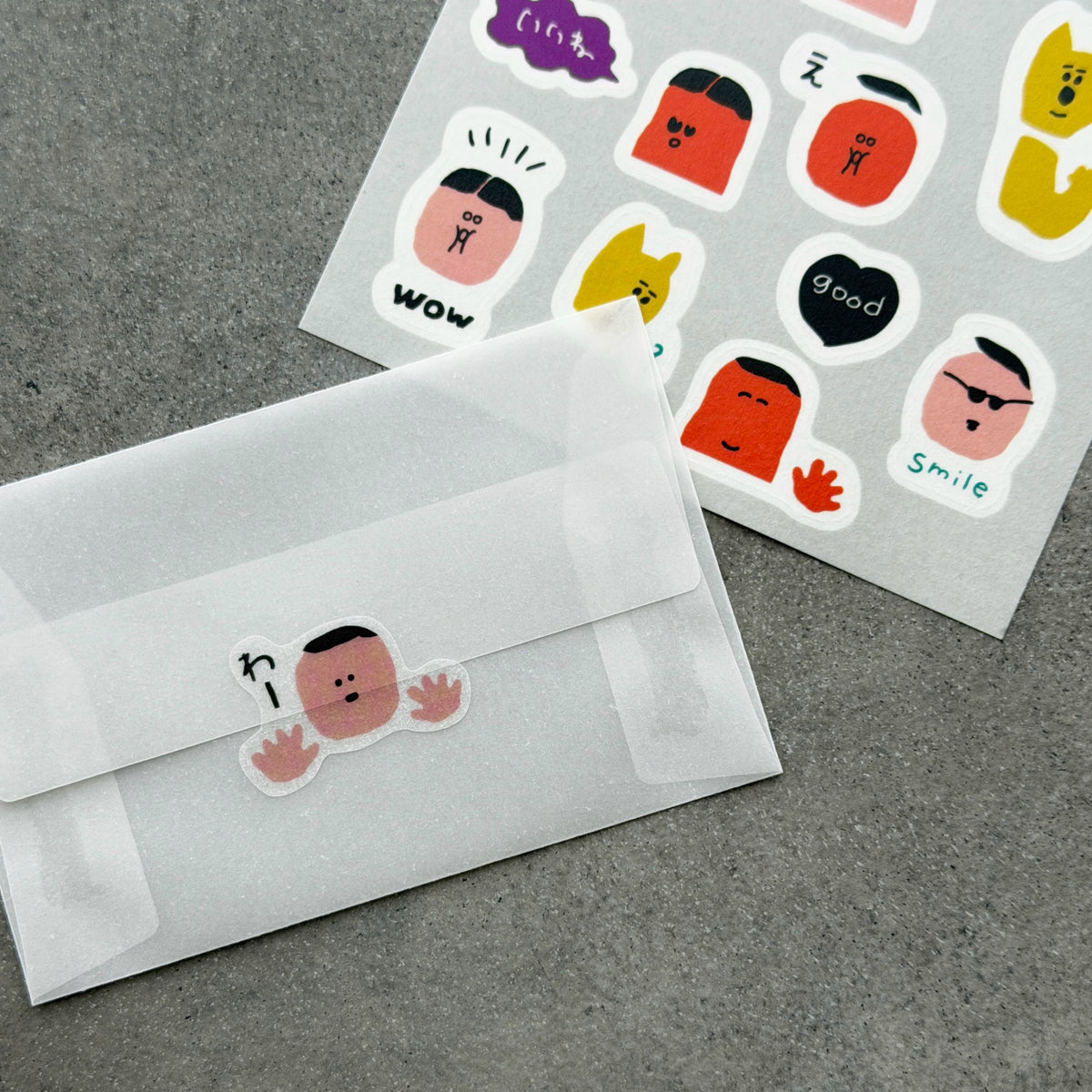 iwahanko.×水縞 トレーシングシール かお