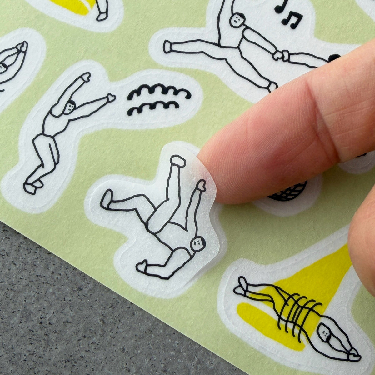 iwahanko.× mizushima Tracing Paper Sticker Pose