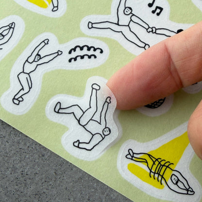 iwahanko.× mizushima Tracing Paper Sticker Pose