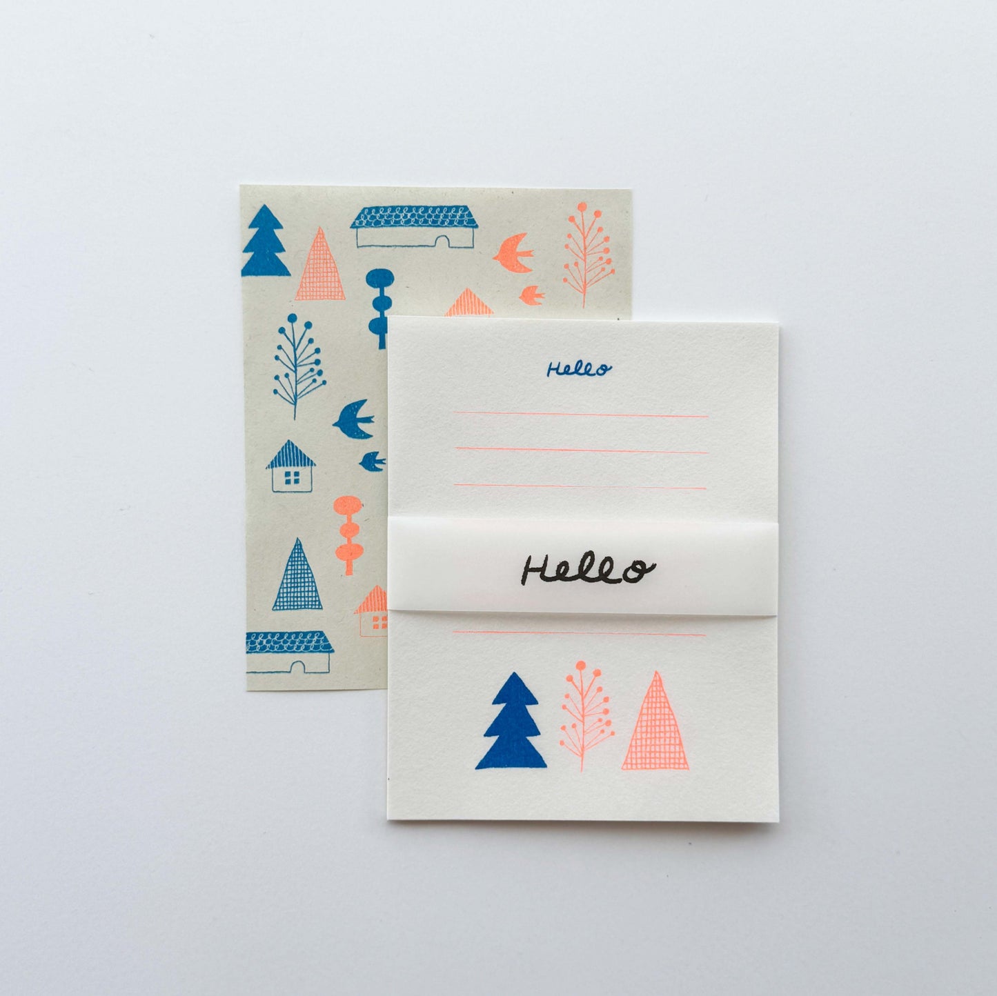 salvia × 水縞 ちいさなレターセット Hello