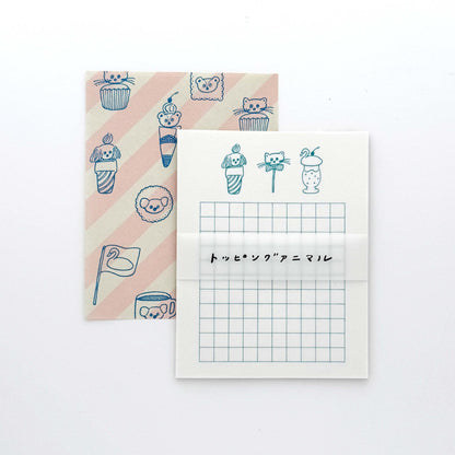 Tobimatsu Shoichiro × mizushima Small Letter Writing set Topping Animals