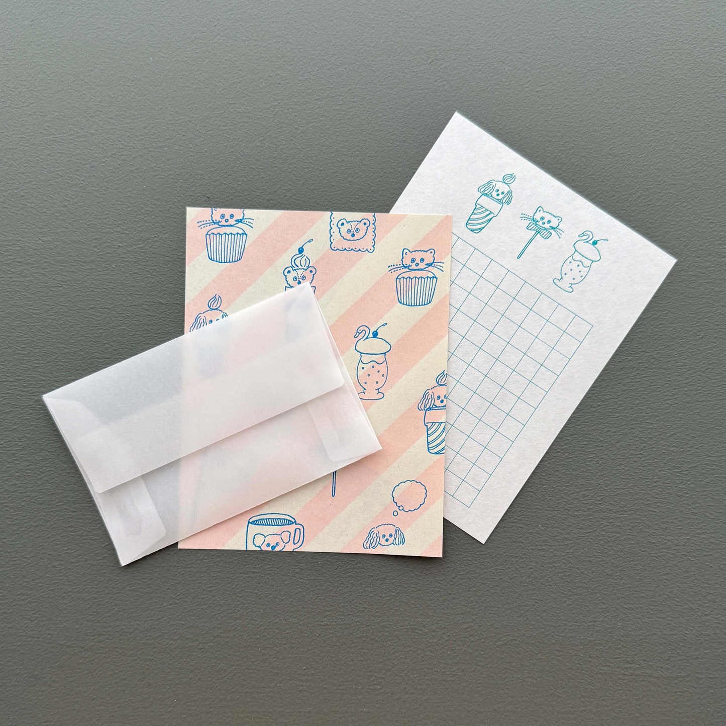 Tobimatsu Shoichiro × mizushima Small Letter Writing set Topping Animals