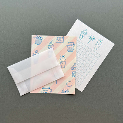 Tobimatsu Shoichiro × mizushima Small Letter Writing set Topping Animals