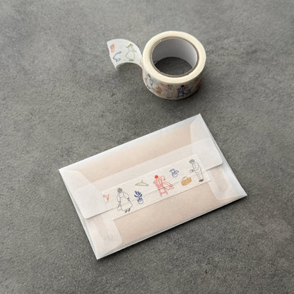 トビマツショウイチロウ×水縞 マスキングテープ 暮らしの絵柄
