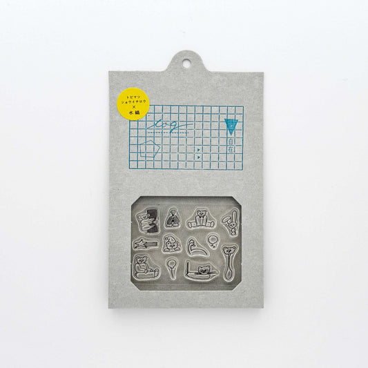 [Pre-order] Tobimatsu Shoichiro × mizushima JIZAI Clear Stamp LOG Techo Moriage-tai Cheering Animals