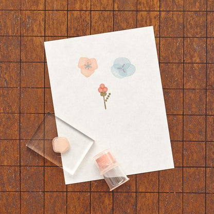 JIZAI Clear Stamp BOX Picture Coloring set Flower