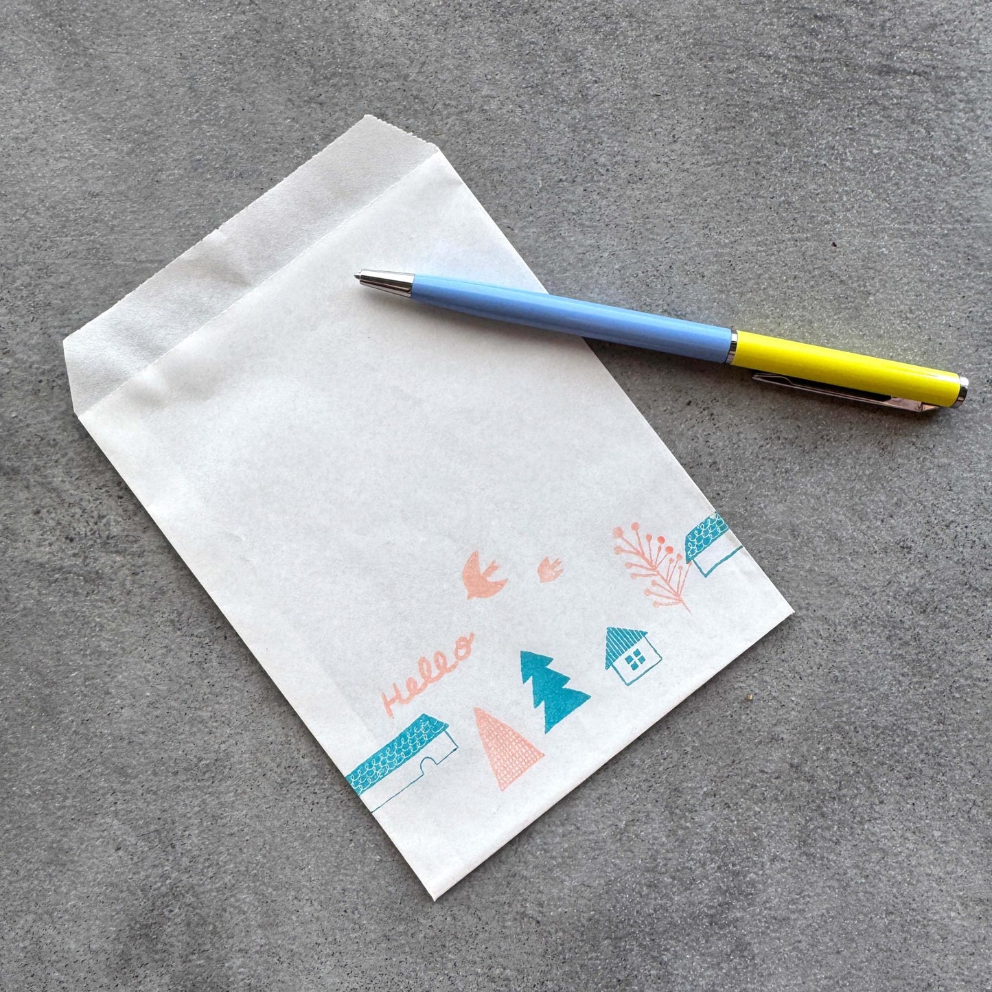 salvia × 水縞 自在ハンコ ポケット Hello