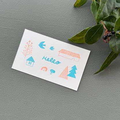 salvia × 水縞 自在ハンコ ポケット Hello