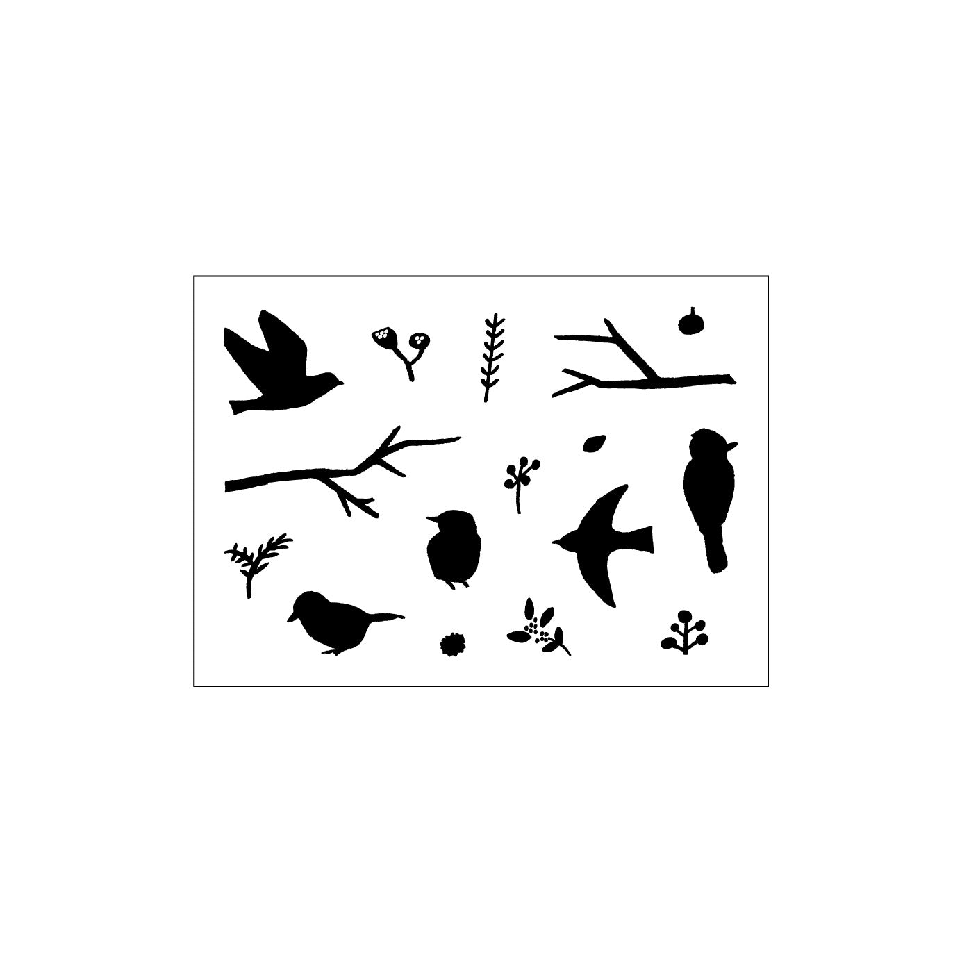 自在ハンコ ポケット 鳥と小枝