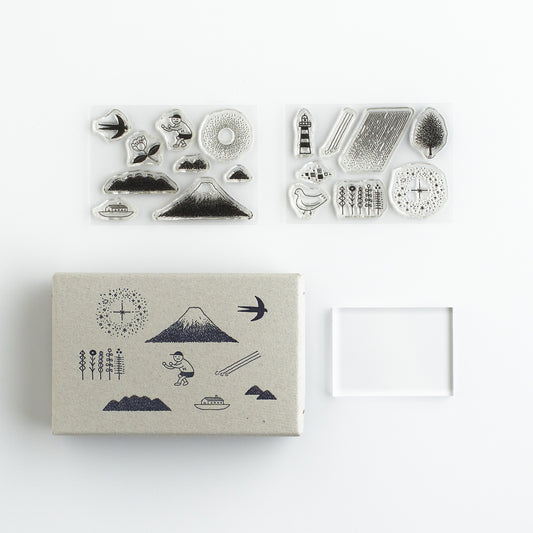 shunshun x mizushima JIZAI Clear Stamps BOX motif set JO-KEI