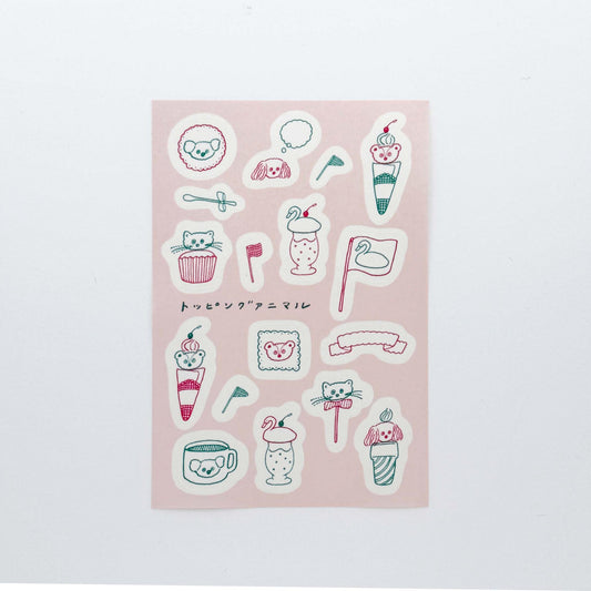 Tobimatsu Shoichiro × mizushima Tracing Paper Sticker Topping Animals
