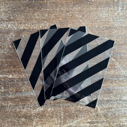 水縞クリアバッグ ブラック 縞々