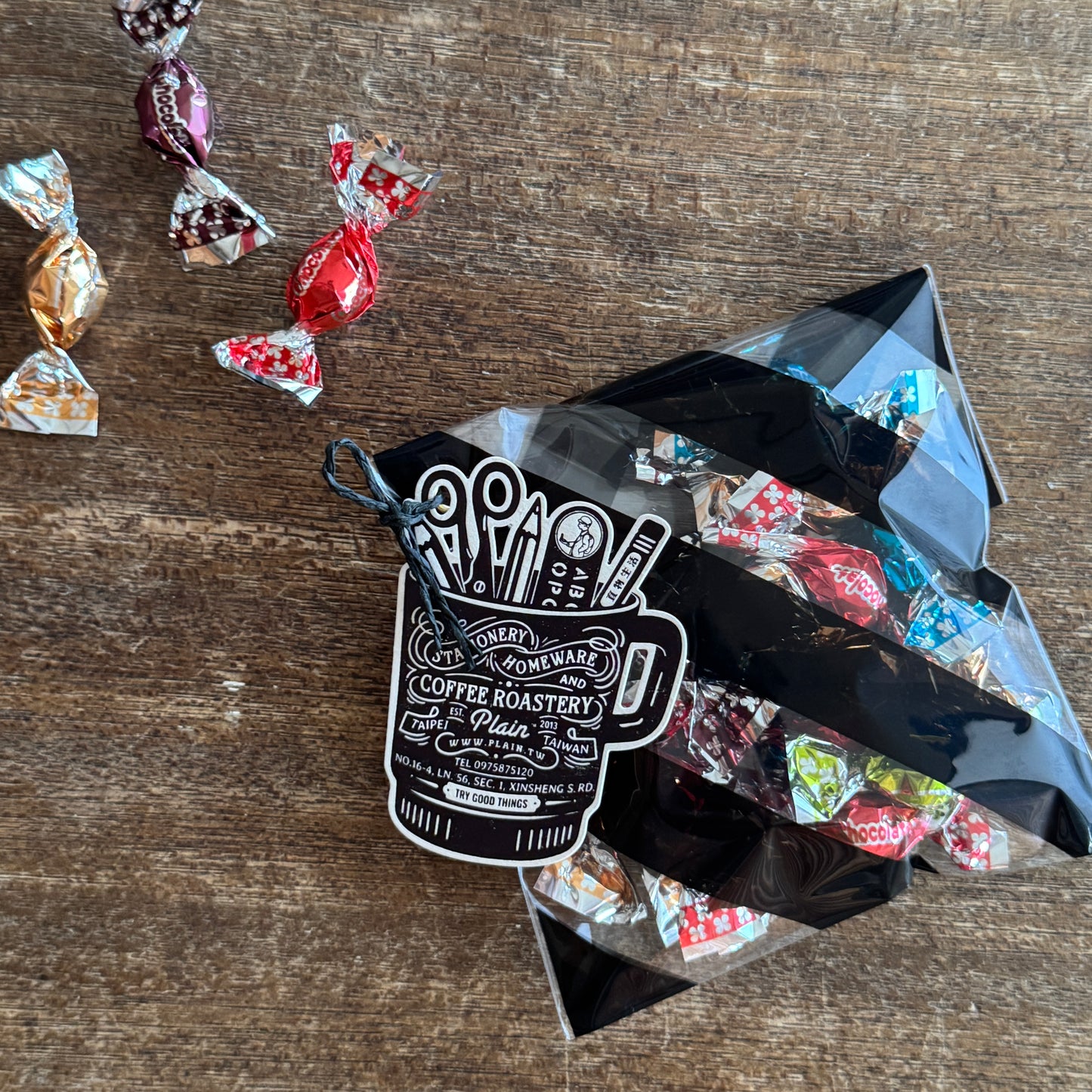 水縞クリアバッグ ブラック 縞々