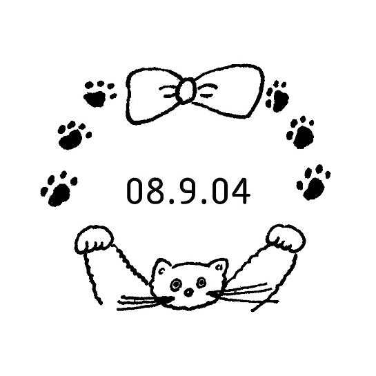 【オンライン限定】トビマツショウイチロウ×水縞 飾り枠日付印 キャット
