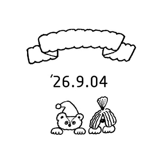 【紙博先行販売】トビマツショウイチロウ×水縞 飾り枠日付印 コンビ