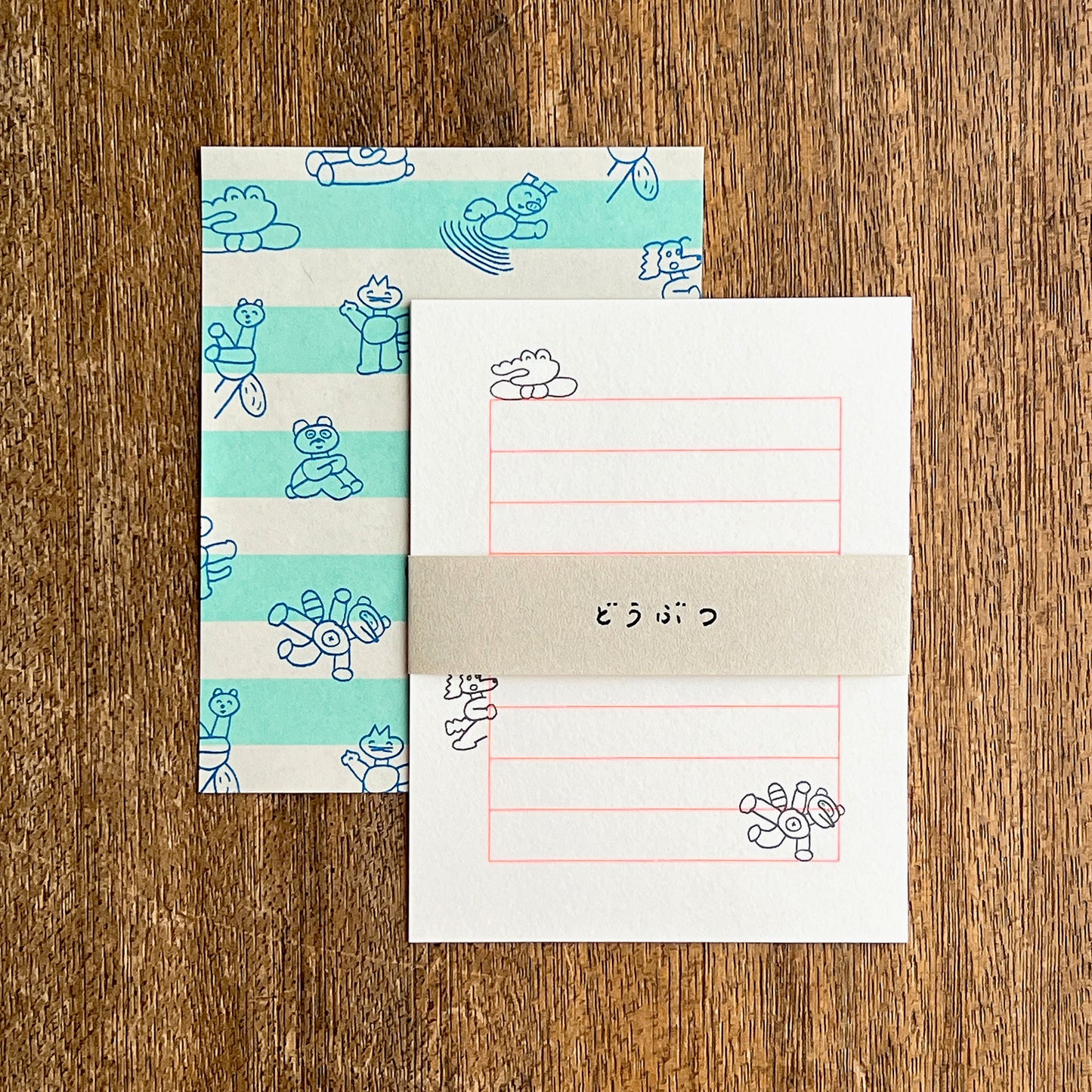 Tadashi Nishiwaki × mizushima Small Letter Writing set Animals