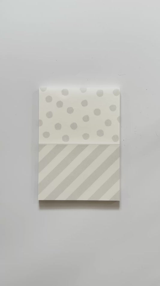 Perforated Memo Pad Wave & Triangle Grey 